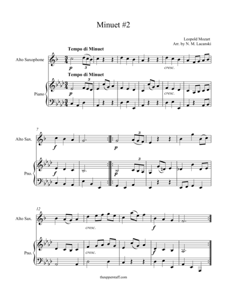 Minuet #2 (arr. Nick Lacanski)