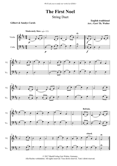The First Noel (arr. Gert Th. Walter)