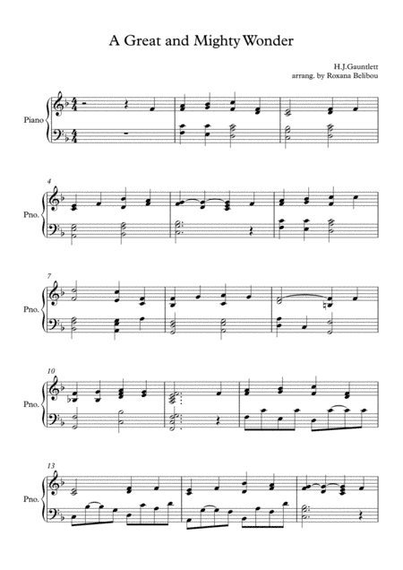 A Great and Mighty Wonder (arr. Roxana Belibou)