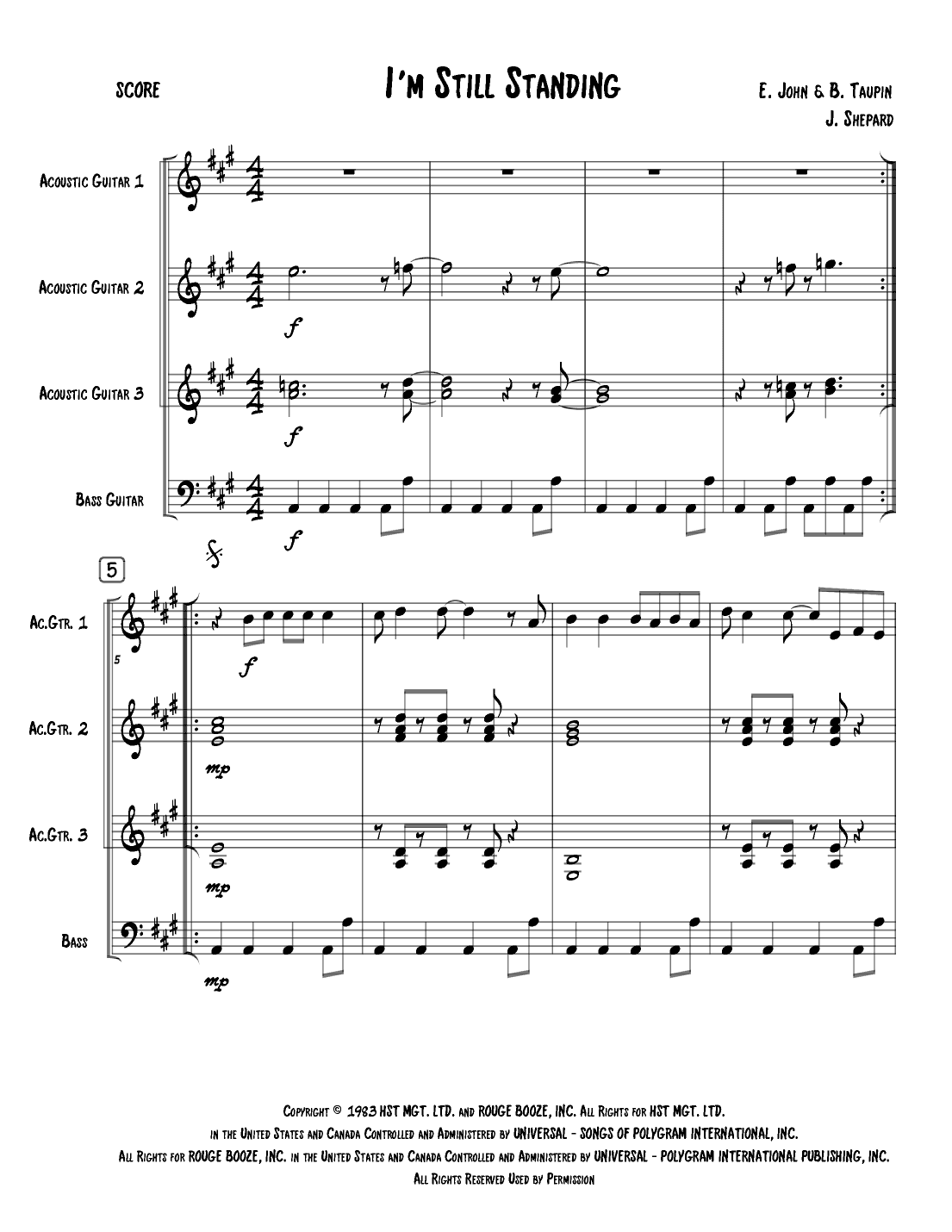 I'm Still Standing (arr. Jeremy Shepard)