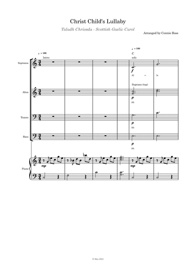 Christ Child's Lullaby (Taladh Chriosda) - SATB and Piano (arr. Connie Boss)