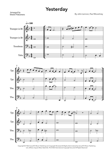 Yesterday (arr. Daniel Nakamura)