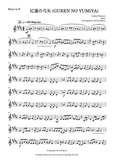 Gekijouban Shingeki No Kyojin Zenpen: Guren No Yumiya (arr. Ad Lib Music)