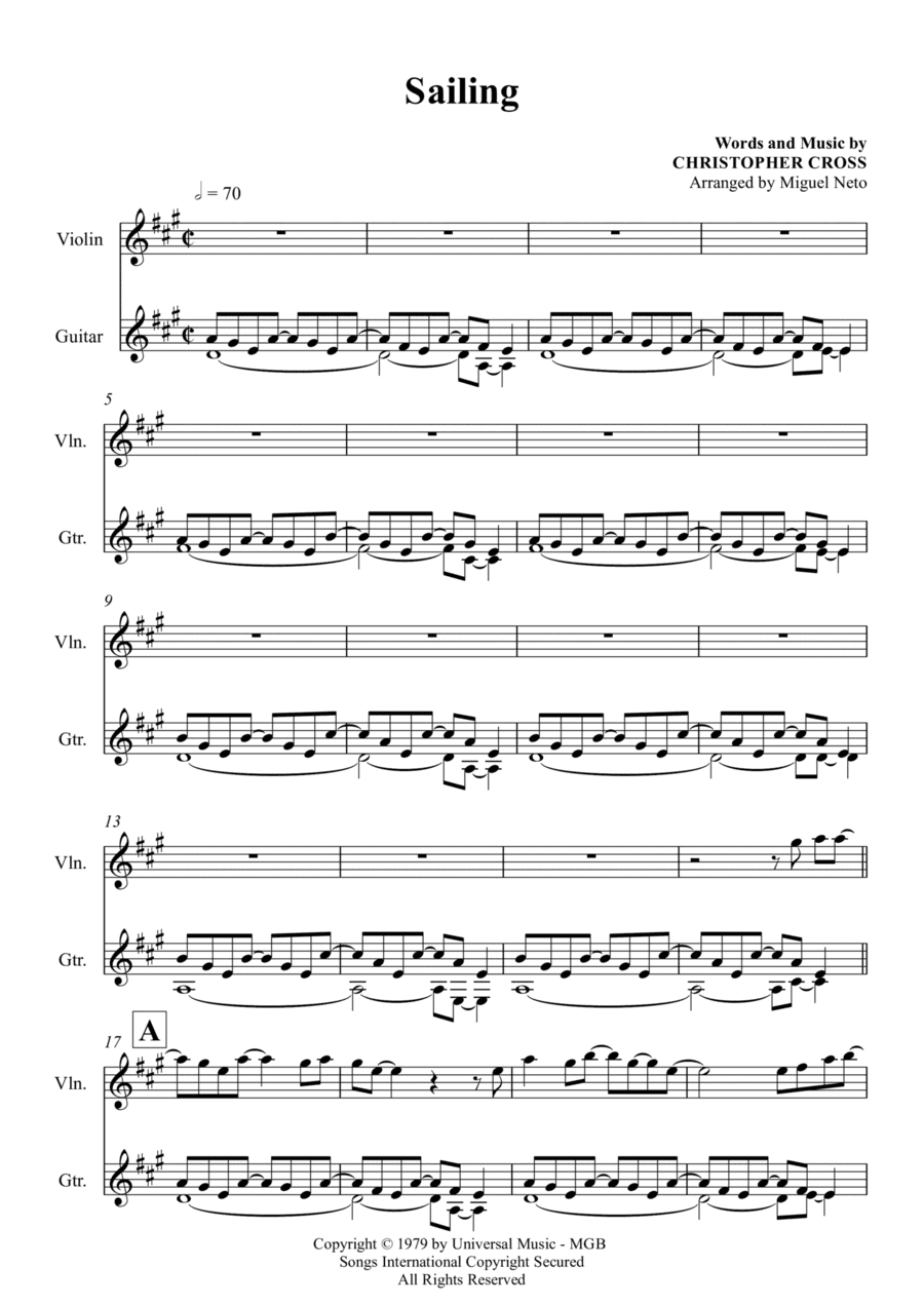 Sailing (arr. Miguel Neto)