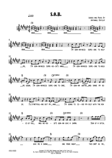 S.o.b. (arr. Red Gate Music)