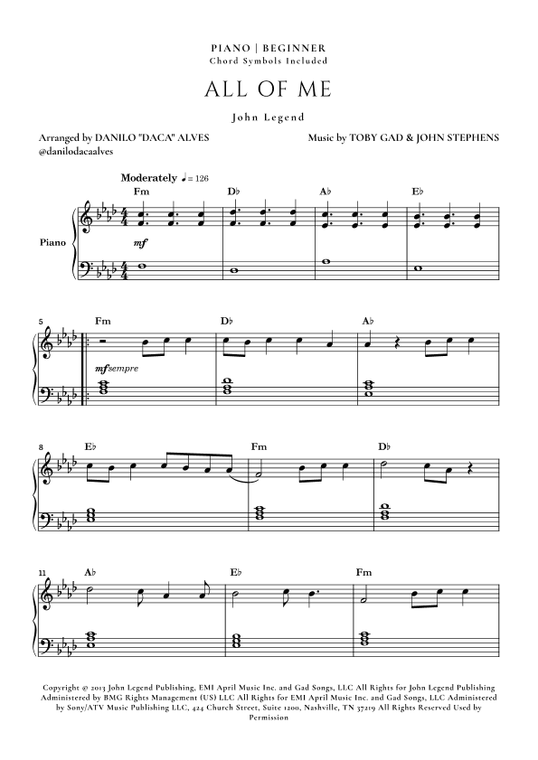 All Of Me (arr. Danilo "Daca" Alves)