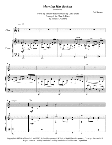 Morning Has Broken (arr. James M. Guthrie, ASCAP)