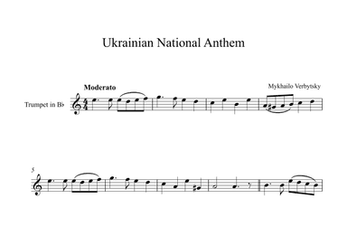 Ukrainian National Anthem - Mykhailo Verbytsky (Trumpet) (arr. Digital Book Music)