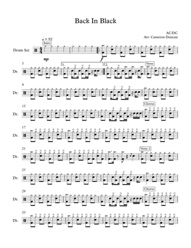 Back In Black (arr. Cameron Duncan)