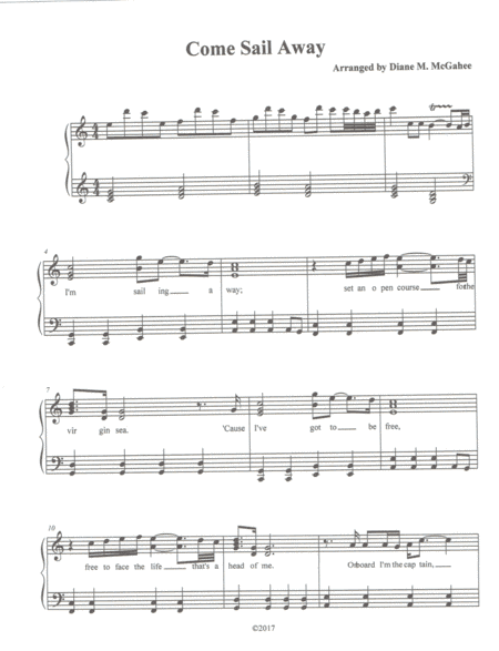 Come Sail Away (arr. Diane M. McGahee)