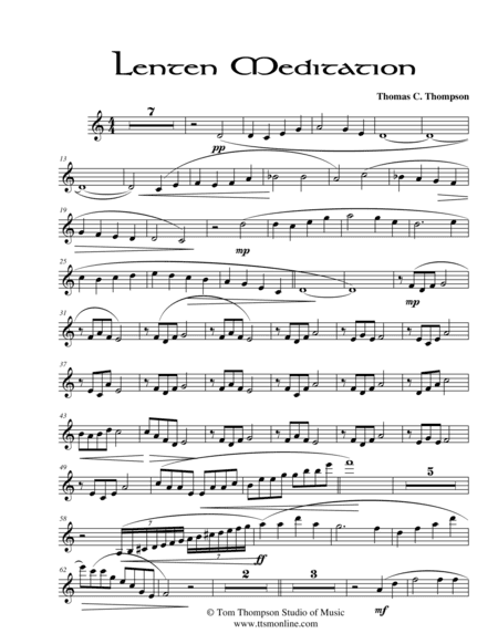 Lenten Meditation (violin score) (arr. Thomas C. Thompson)