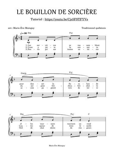 Le bouillon de sorcières (arr. Marie-Ève Mainguy)