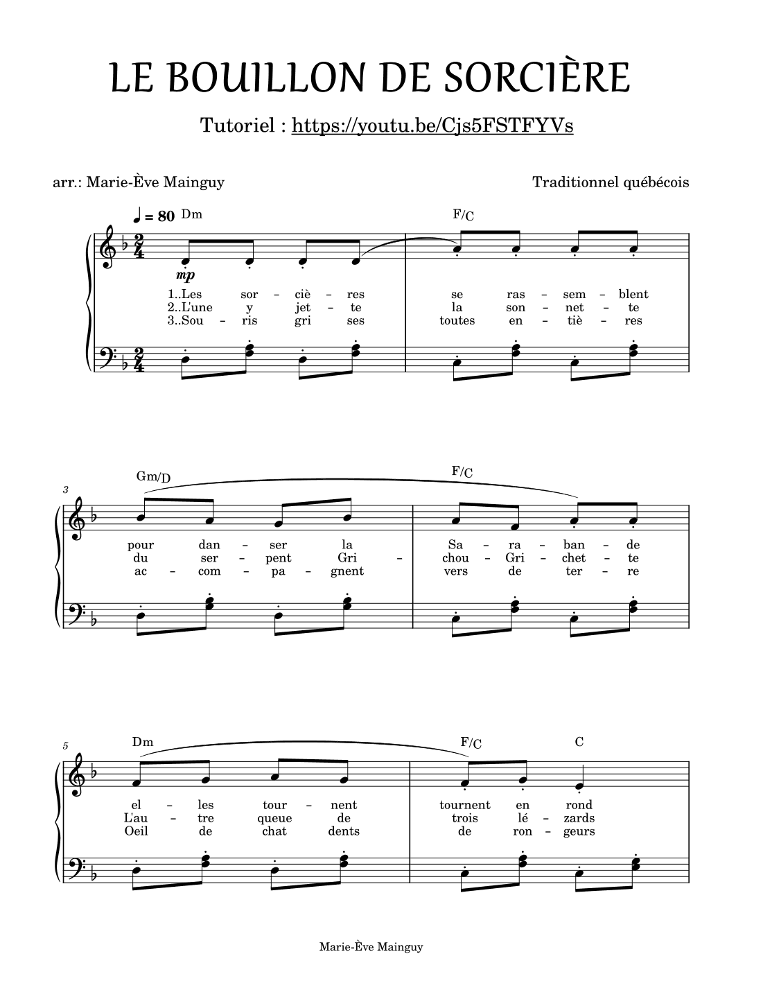 Le bouillon de sorcières (arr. Marie-Ève Mainguy)