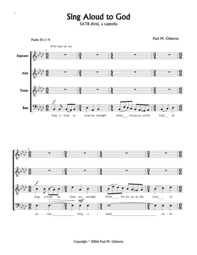 Sing Aloud to God