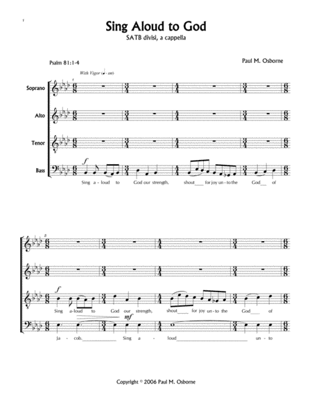 Sing Aloud to God