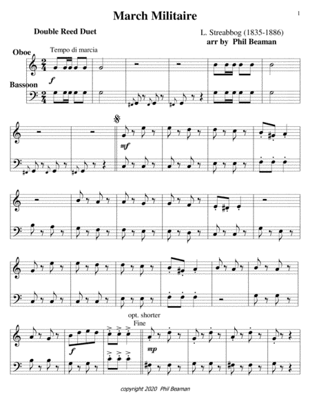 March Militaire-Double Reed Duet (arr. Phil Beaman)