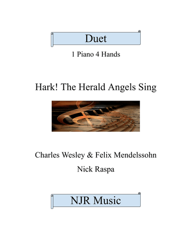 Hark! The Herald Angels Sing (1 piano 4 hands) advanced - complete set (arr. Nick Raspa)