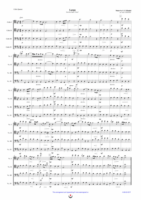Largo (Serse) (arr. Josef STASTNY)