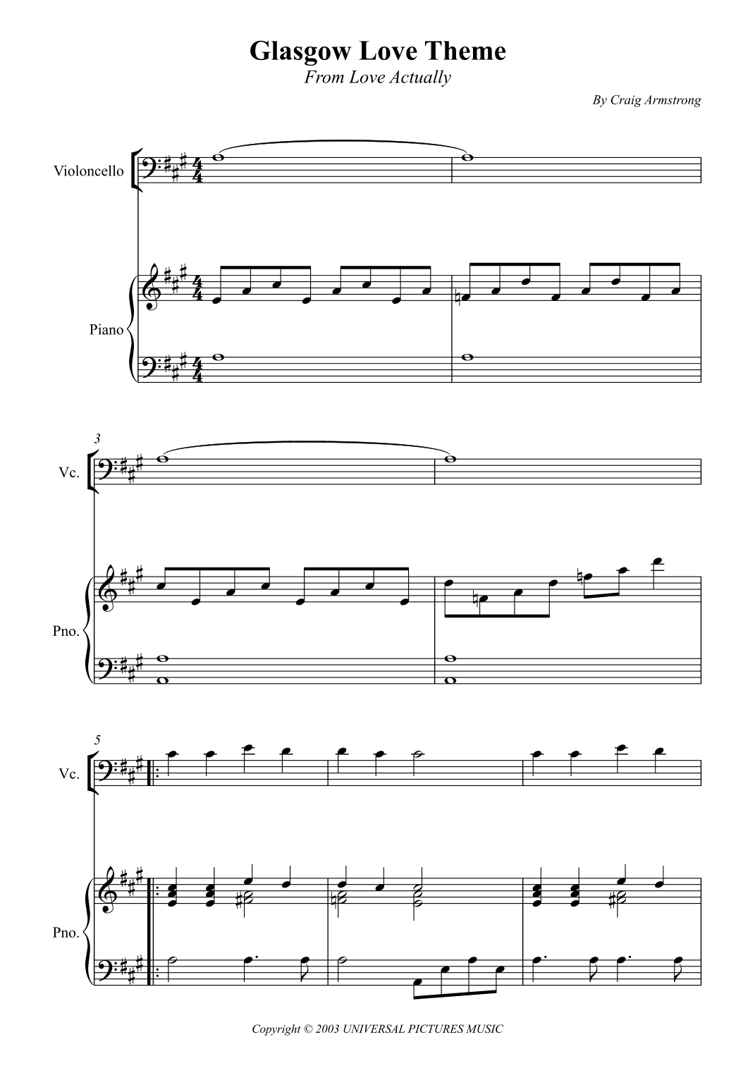 Glasgow Love Theme (arr. Wesley S. SIlva)