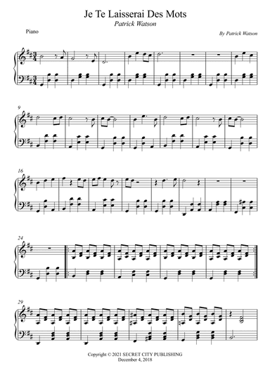 Je Te Laisserai Des Mots (arr. Wesley S. SIlva)