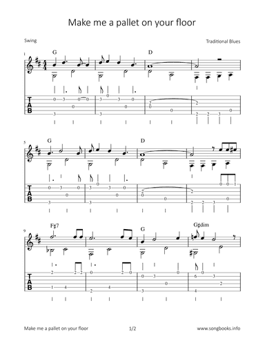 Make me a pallet on your floor (arr. Bettina Schipp)