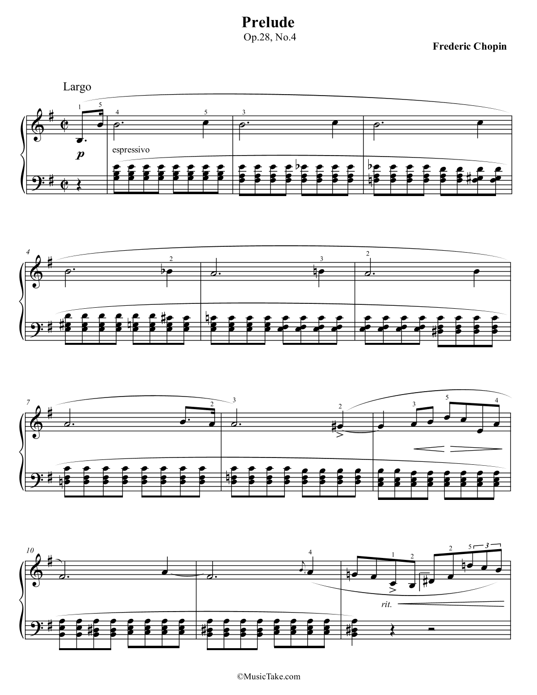 Chopin Prelude in E minor Op.28 No.4 (arr. Ben Choupak)