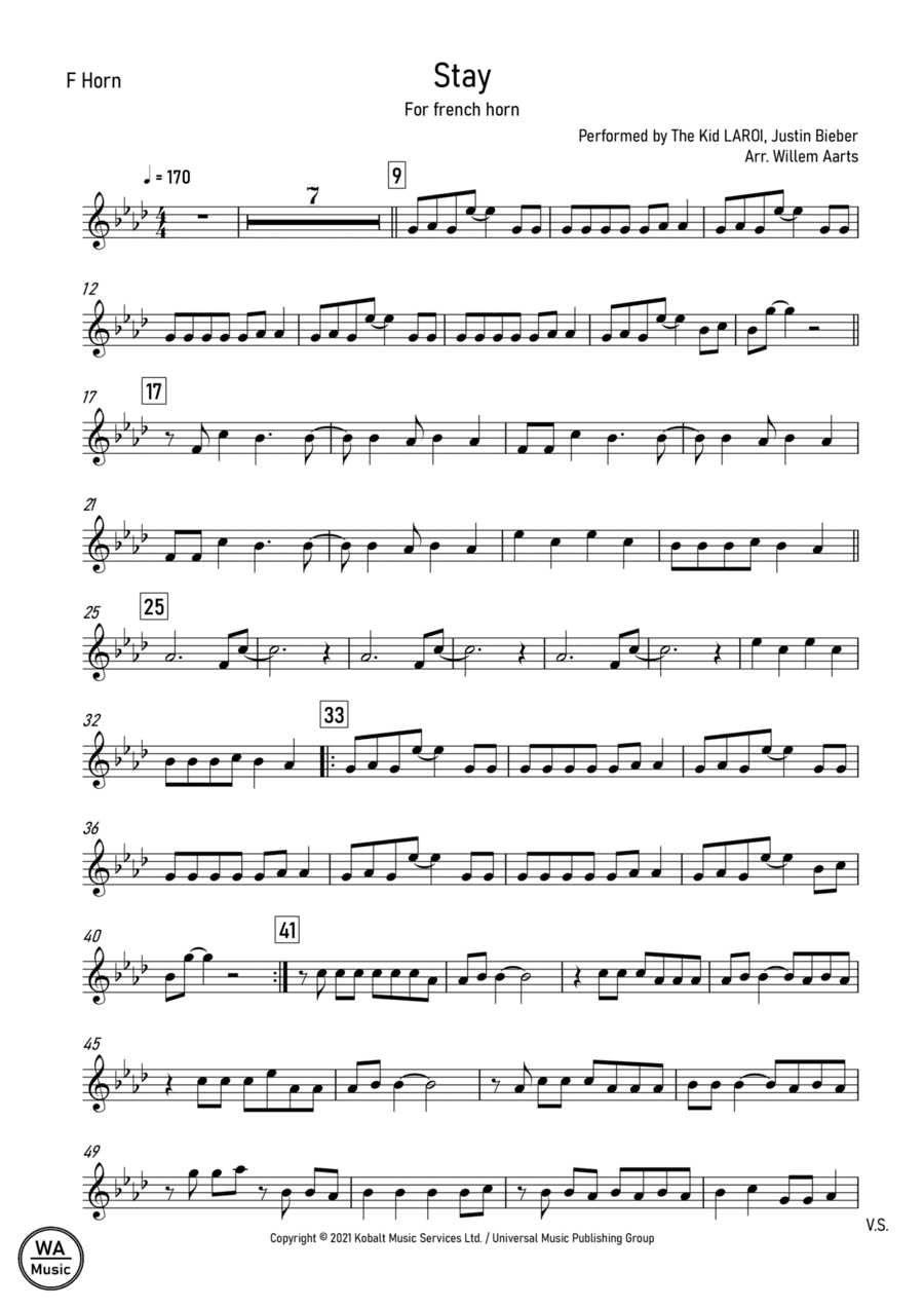Stay (arr. Willem Aarts)