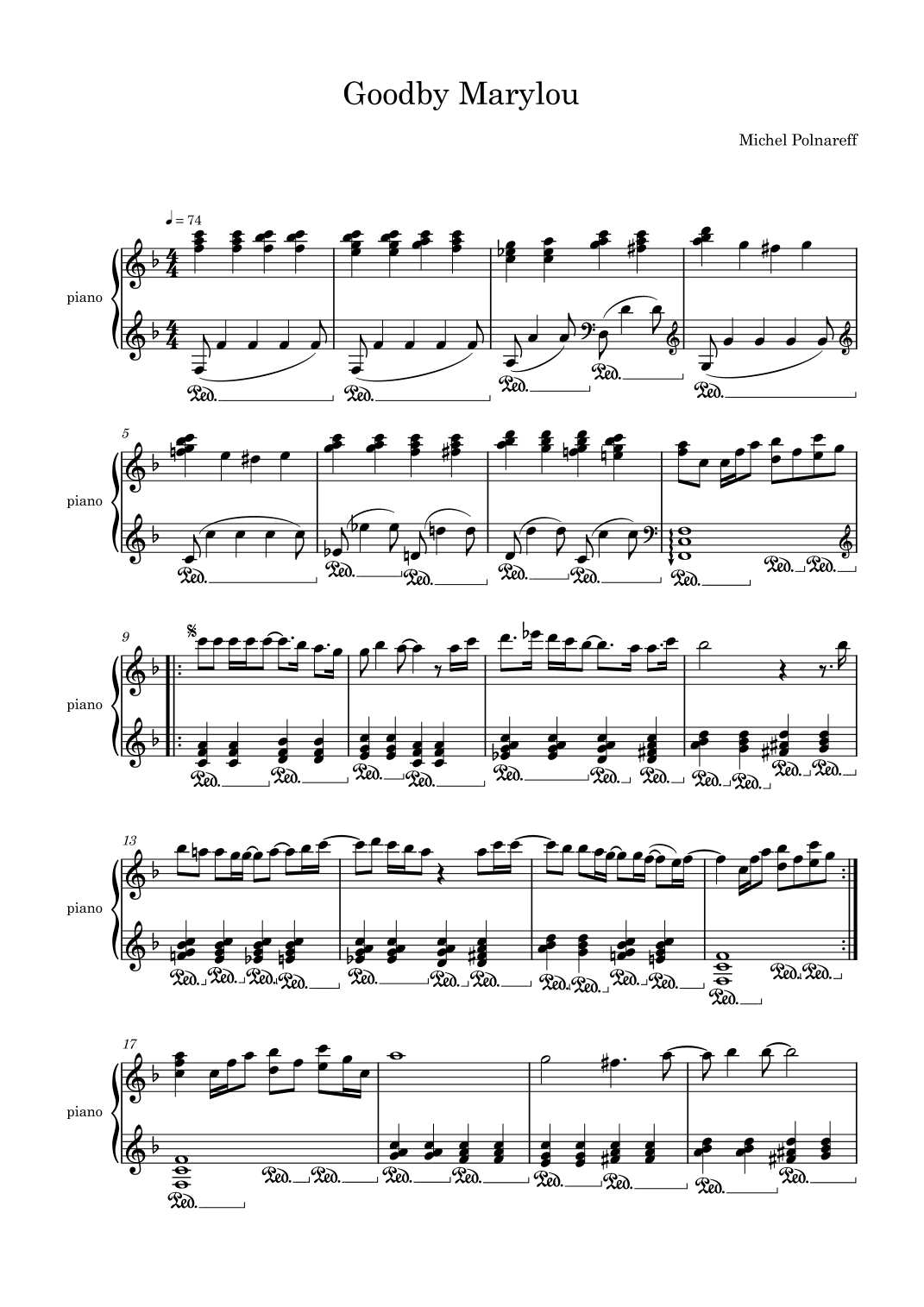 Good Bye Marylou (arr. Harvus Sylvain)