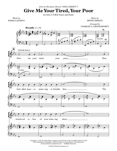 Give Me Your Tired, Your Poor (arr. Charles A. Gravenhorst)