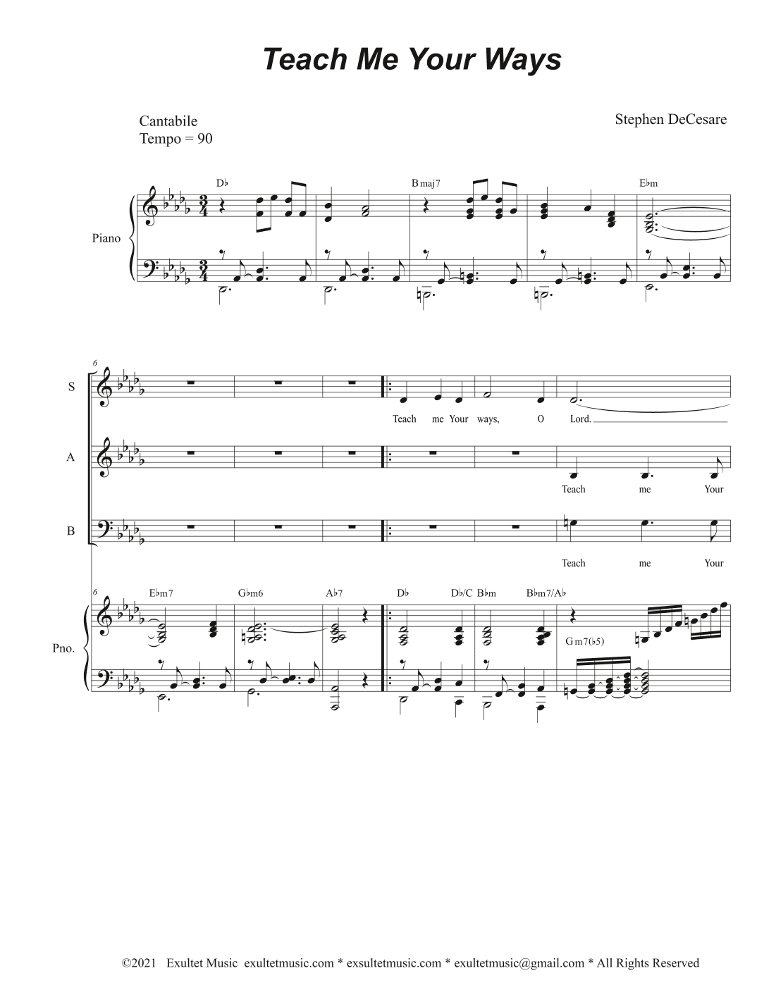 Teach Me Your Ways (Vocal Trio - (SAB)