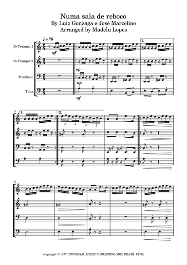 Numa Sala De Reboco (arr. Madelu Lopes)