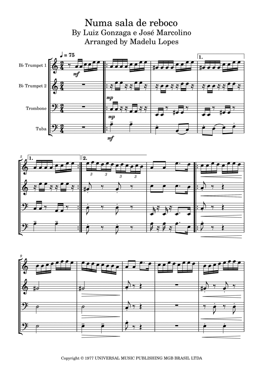Numa Sala De Reboco (arr. Madelu Lopes)