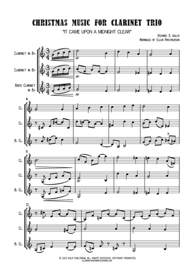Christmas Music for Clarinet Trio - SCORE (arr. Ellen Macpherson)