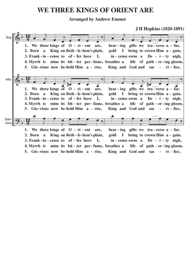 We Three Kings Of Orient Are A Cappella SAB (arr. Andrew Emmet)