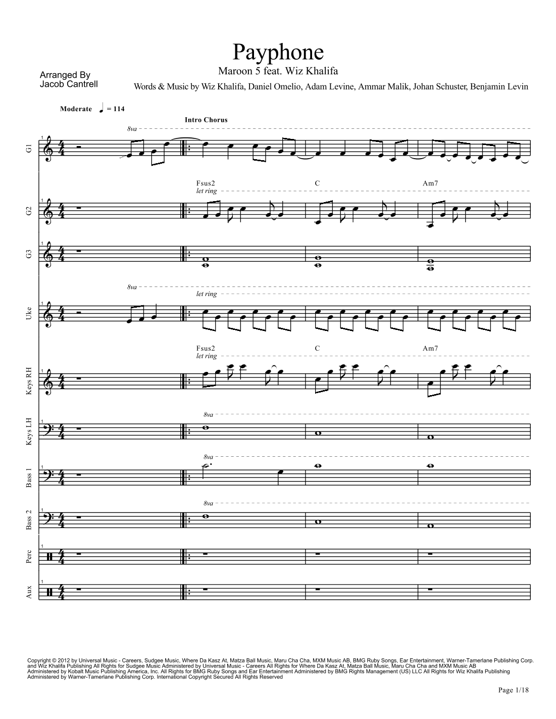 Payphone (arr. Jake Cantrell)