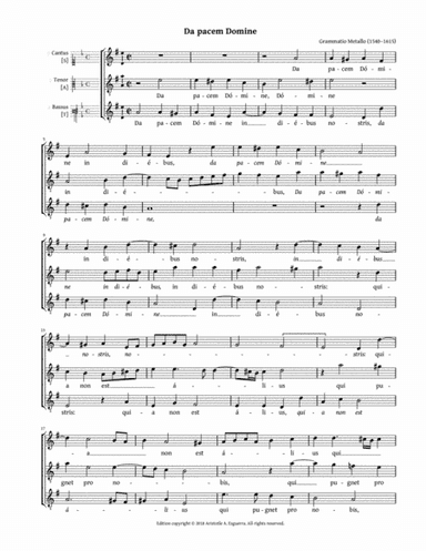 Da pacem Domine (Metallo) - SAT (arr. Aristotle A. Esguerra)