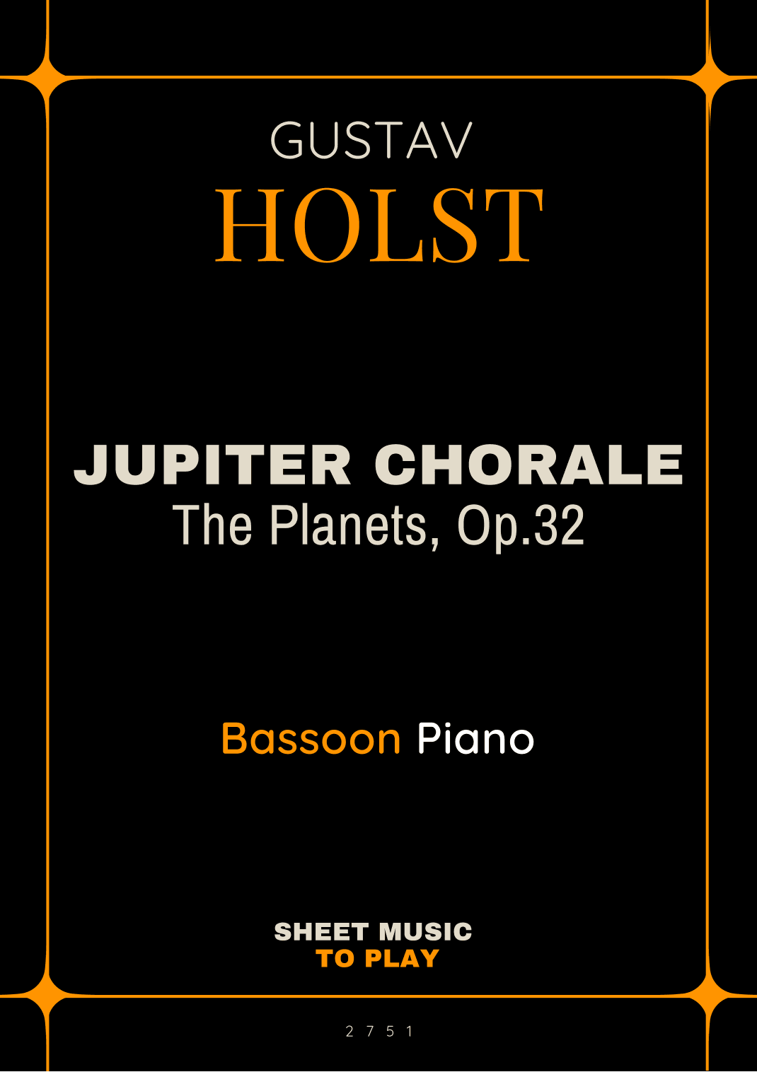 Jupiter Chorale from The Planets - Bassoon and Piano (Full Score and Parts) (arr. César Madeira)