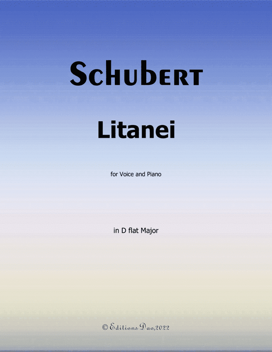 Litanei, by Schubert, in D flat Major (arr. Editions Dao)