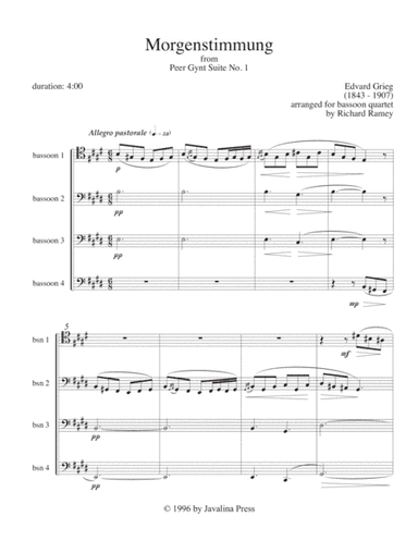 Morgenstimmung (Morning Mood) from Peer Gynt Suite No. 1 (arr. Richard Ramey)