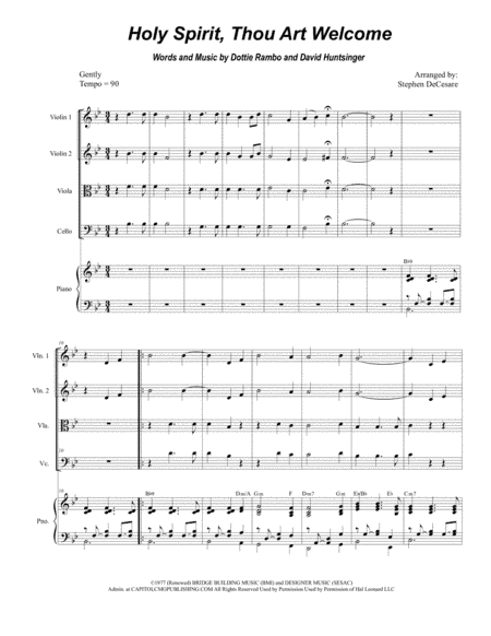 Holy Spirit, Thou Art Welcome (arr. Stephen DeCesare)