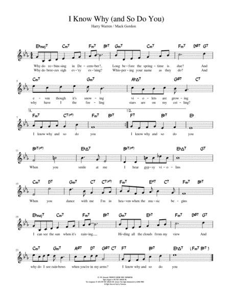 I Know Why (and So Do You) (arr. Charles Lee)