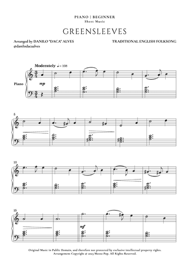 Greensleeves (arr. Danilo "Daca" Alves)