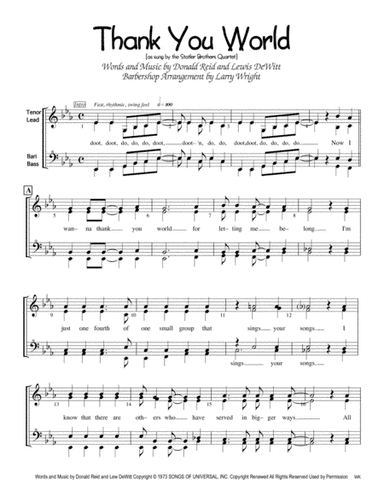 Thank You World (arr. Larry Wright)