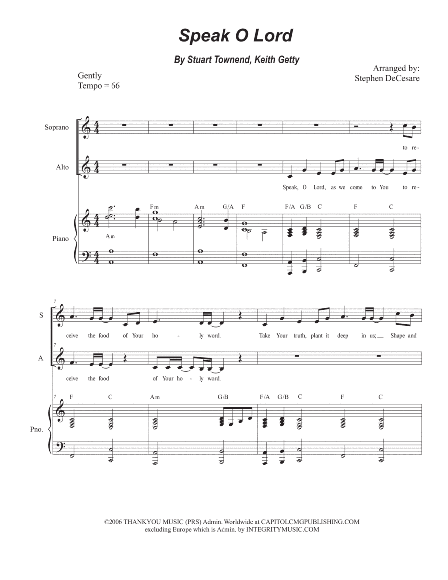 Speak O Lord (arr. Stephen DeCesare)