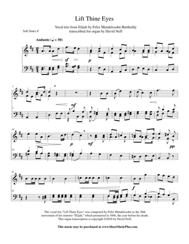 Lift Thine Eyes (Elijah) organ transcription (arr. David Neff)