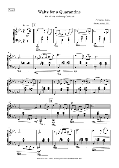 Waltz for a Quarantine, for piano