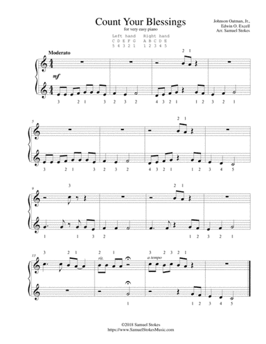 Count Your Blessings - for very easy piano (arr. Samuel Stokes)
