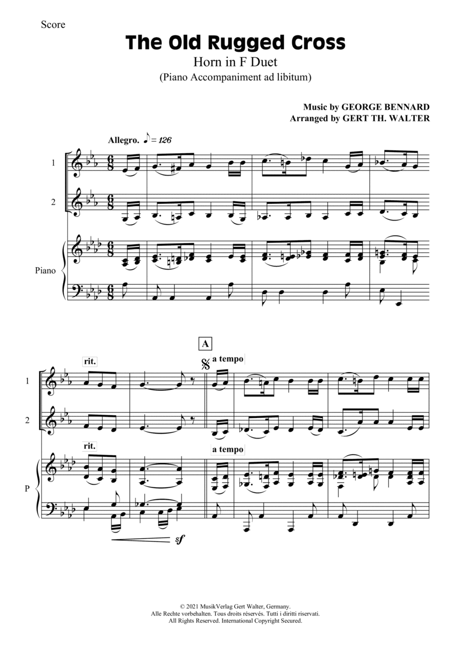 The Old Rugged Cross (arr. Gert Th. Walter)