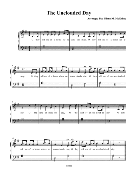 The Unclouded Day (arr. Diane M. McGahee)