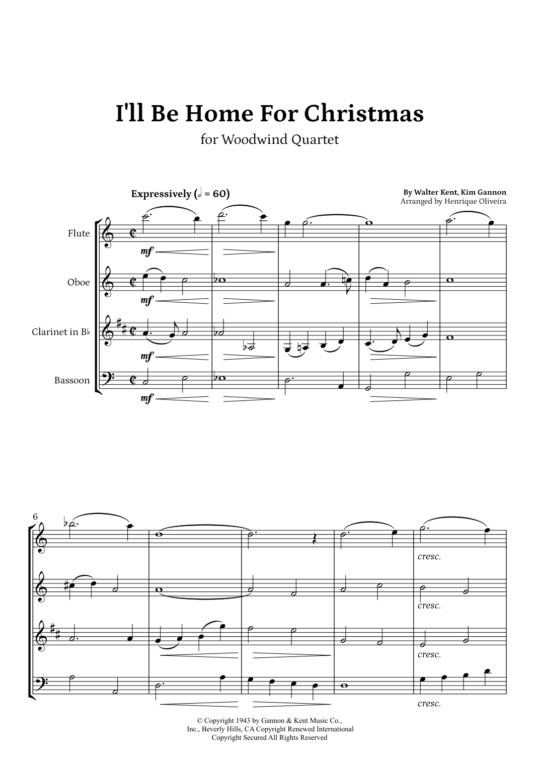 I'll Be Home For Christmas (arr. Henrique Oliveira)